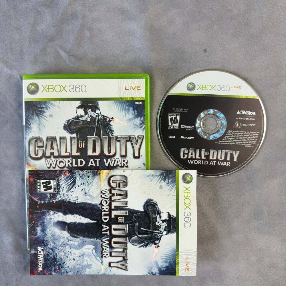 Activision Call of Duty World at War Xbox 360 Game Complete CIB Black 2008